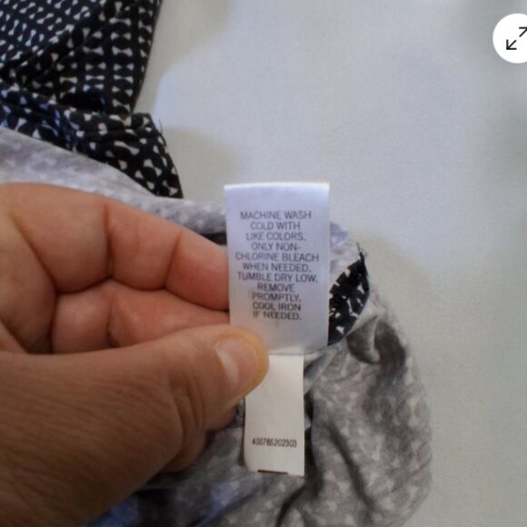 Apt. 9 Womens PXL‎ Sleeveless Tank Top Black White Print Stretchy Round Neck A29 - Picture 3 of 9